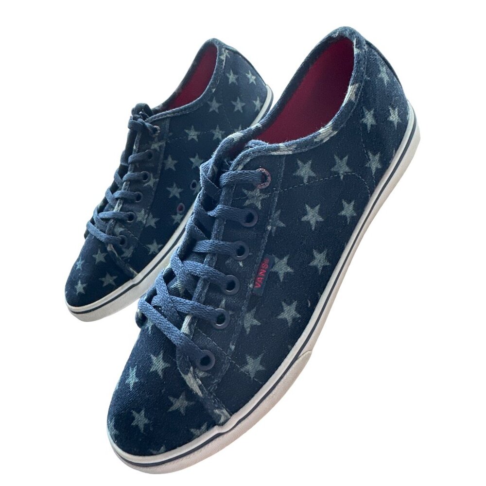 Vans Women’s Navy Star Denim Lace-Up Sneakers - Picture 2 of 9